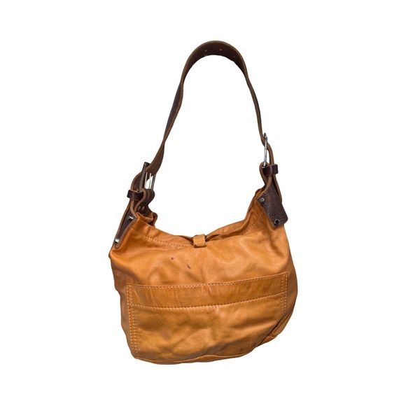 cognac-colored slouchy leather hobo bag - Picture 3 of 15